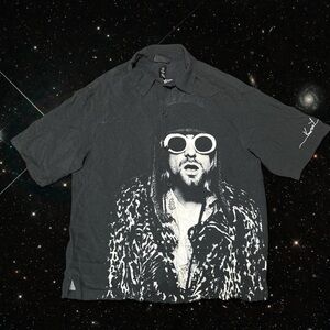 H&M Black Kurt Cobain Button-Up Shirt